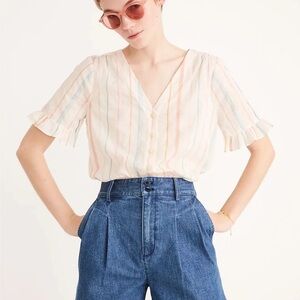 Madewell Dark Blue Denim High-Rise Mom  Y2K Jean Shorts size 6